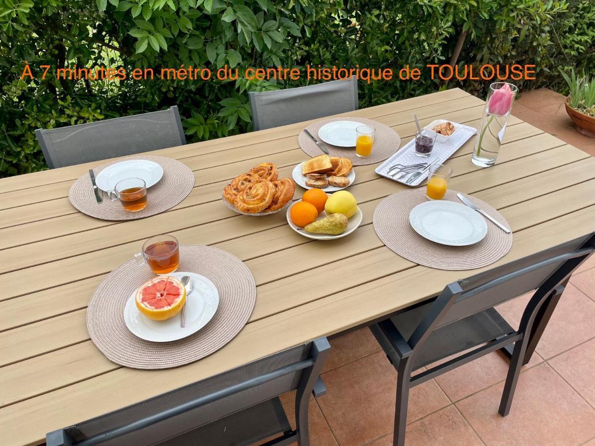 50 M2 T2 Au Calme, Lumineux, Confortable, Cosy, Climatise, Privatif Avec Parking Gratuit Et Terrasse تولوز المظهر الخارجي الصورة